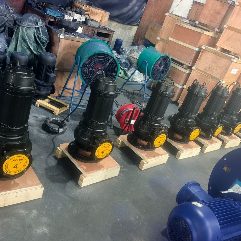 Bomba Submersível para Esgoto 100WQ80-20-7.5kW com Vazão de 80m³/h, 20m de Altura Manométrica e Motor de 7.5kW para Drenagem de Águas Residuais