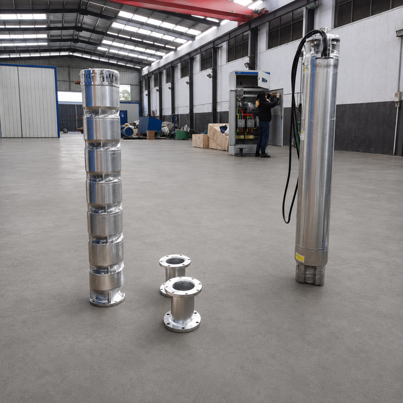 200QJH150-150-110kW Bomba de poços profundos de aço inoxidável Bomba de alto fluxo e bomba de cabeça alta para poços profundos e sistemas de água de engenharia