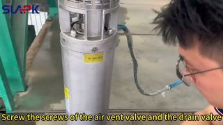Demonstração em vídeo de drenagem de uma bomba submersível de aço inoxidável
